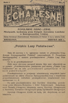 Echa Leśne : popularne pismo leśne : miesięcznik, wydawany przez Związek Zawodowy Leśników w Rzeczypospolitej Polskiej. 1924, nr 5