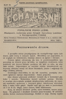 Echa Leśne : popularne pismo leśne : miesięcznik, wydawany przez Związek Zawodowy Leśników w Rzeczypospolitej Polskiej. 1925, nr 5