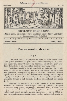 Echa Leśne : popularne pismo leśne : miesięcznik, wydawany przez Związek Zawodowy Leśników w Rzeczypospolitej Polskiej. 1925, nr 7
