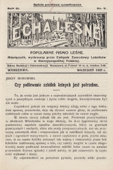 Echa Leśne : popularne pismo leśne : miesięcznik, wydawany przez Związek Zawodowy Leśników w Rzeczypospolitej Polskiej. 1925, nr 9