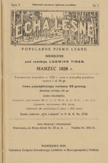 Echa Leśne : popularne pismo leśne. 1928, No. 3