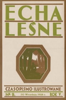Echa Leśne : czasopismo ilustrowane. 1928, nr 9