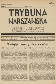 Trybuna Warszawska : miesięcznik poświęcony sprawom społecznym, kulturalnym i gospodarczym. R. 2, 1934, nr 5