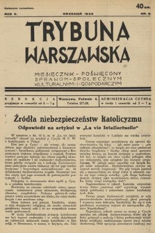 Trybuna Warszawska : miesięcznik poświęcony sprawom społecznym, kulturalnym i gospodarczym. R. 2, 1934, nr 9