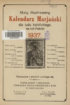 Mały Illustrowany Kalendarz Marjański dla Ludu Katolickiego : na rok pański 1937