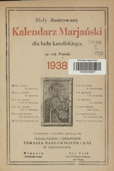 Mały Ilustrowany Kalendarz Marjański dla Ludu Katolickiego : na rok pański 1938