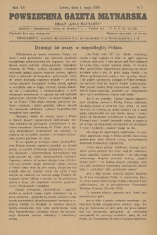 Powszechna Gazeta Młynarska : organ „Koła Młynarzy”. R.15, 1928, nr 7