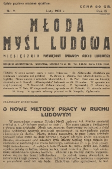 Młoda Myśl Ludowa : miesięcznik poświęcony sprawom ruchu ludowego. R. 9, 1933, nr 2