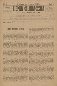 Ziemia Włodawska : organ samorządowo-społeczny. R.1, 1923, nr 4