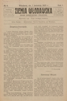 Ziemia Włodawska : organ samorządowo-społeczny. R.1, 1923, nr 6