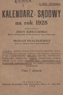 Kalendarz Sądowy na Rok 1928