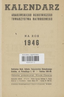 Kalendarz Krakowskiego Ochotniczego Towarzystwa Ratunkowego na Rok 1946