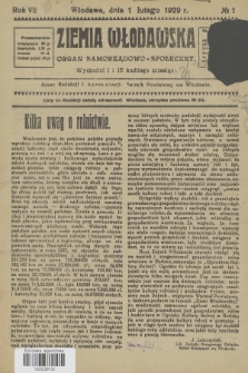 Ziemia Włodawska : organ samorządowo-społeczny. R.7, 1929, nr 1