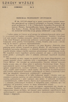 Szkoły Wyższe : organ Sekcji Szkół Wyższych Z. N. P.. R.1, 1939, nr 5