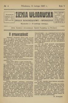Ziemia Włodawska : organ samorządowo-społeczny. R.5, 1927, nr 4