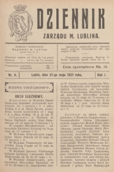 Dziennik Zarządu m. Lublina. R.1, 1921, nr 4