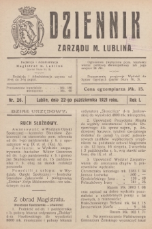 Dziennik Zarządu m. Lublina. R.1, 1921, nr 26