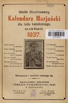 Wielki Illustrowany Kalendarz Marjański dla Ludu Katolickiego na Rok Pański 1937