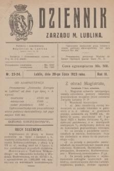 Dziennik Zarządu m. Lublina. R.3, 1923, nr 23-24