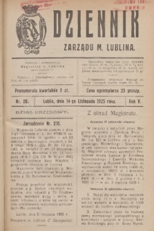 Dziennik Zarządu m. Lublina. R.5, 1925, nr 28