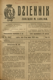 Dziennik Zarządu m. Lublina. R.6, 1926, nr 10 (183)