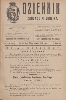 Dziennik Zarządu m. Lublina. R.8, 1928, nr 5-6 (218-119)