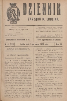 Dziennik Zarządu m. Lublina. R.8, 1928, nr 8 (221)