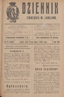 Dziennik Zarządu m. Lublina. R.8, 1928, nr 11 (224)