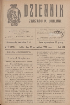 Dziennik Zarządu m. Lublina. R.8, 1928, nr 17 (230)