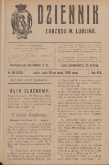 Dziennik Zarządu m. Lublina. R.8, 1928, nr 19 (232)