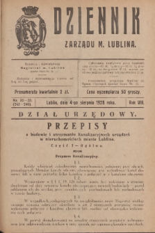 Dziennik Zarządu m. Lublina. R.8, 1928, nr 32-33 (245-256)