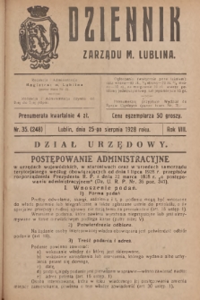 Dziennik Zarządu m. Lublina. R.8, 1928, nr 35 (248)