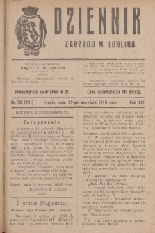 Dziennik Zarządu m. Lublina. R.8, 1928, nr 38 (251)