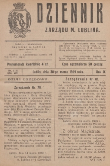 Dziennik Zarządu m. Lublina. R.9, 1929, nr 7-8 (265-266)