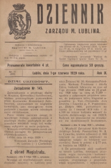 Dziennik Zarządu m. Lublina. R.9, 1929, nr 11 (269)