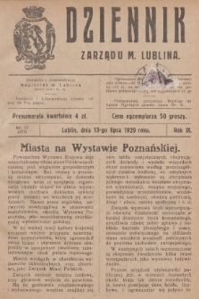 Dziennik Zarządu m. Lublina. R.9, 1929, nr 13 (271)