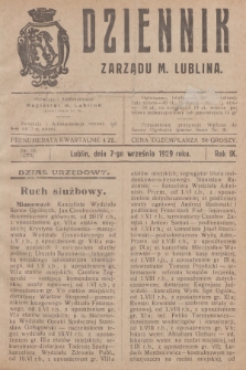Dziennik Zarządu m. Lublina. R.9, 1929, nr 15 (273)