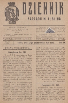 Dziennik Zarządu m. Lublina. R.9, 1929, nr 16 (274)