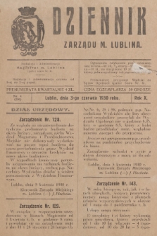Dziennik Zarządu m. Lublina. R.10, 1930, nr 4 (280)