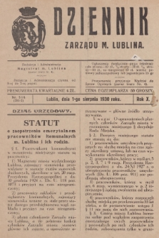 Dziennik Zarządu m. Lublina. R.10, 1930, nr 5 i 6 (281-282)