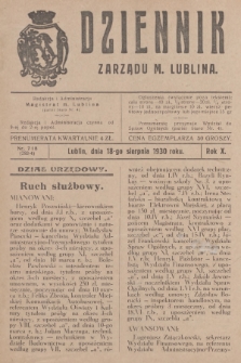 Dziennik Zarządu m. Lublina. R.10, 1930, nr 7 i 8 (283-284)