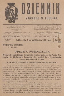 Dziennik Zarządu m. Lublina. R.10, 1930, nr 9 i 10 (285-286)