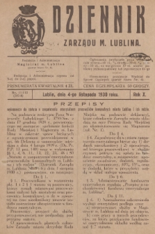 Dziennik Zarządu m. Lublina. R.10, 1930, nr 11 i 12 (287-288)
