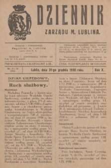 Dziennik Zarządu m. Lublina. R.10, 1930, nr 15 i 16 (292)