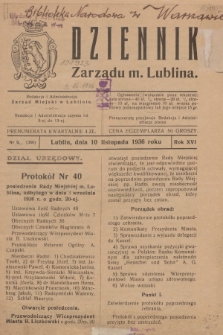 Dziennik Zarządu m. Lublina. R.16, 1936, nr 9 (360)