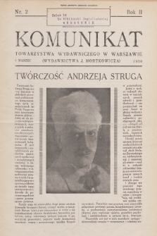 Komunikat Towarzystwa Wydawniczego w Warszawie. R.2, 1930, Nr 2