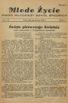 Młode Życie : pismo młodzieży szkół średnich. R. 1, 1946, nr 3