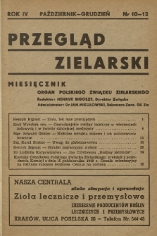 Przegląd Zielarski : organ Polskiego Związku Zielarskiego. R.4, 1948, nr 10-12 + wkładka