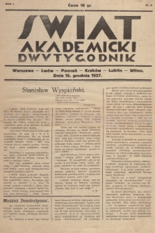 Świat Akademicki. R. 1, 1927, nr 8