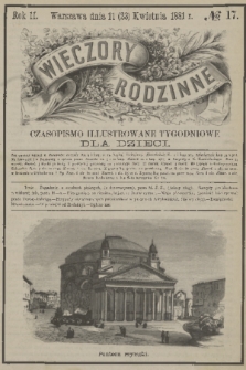 Wieczory Rodzinne : czasopismo ilustrowane tygodniowe dla dzieci. R. 2, 1881, no. 17